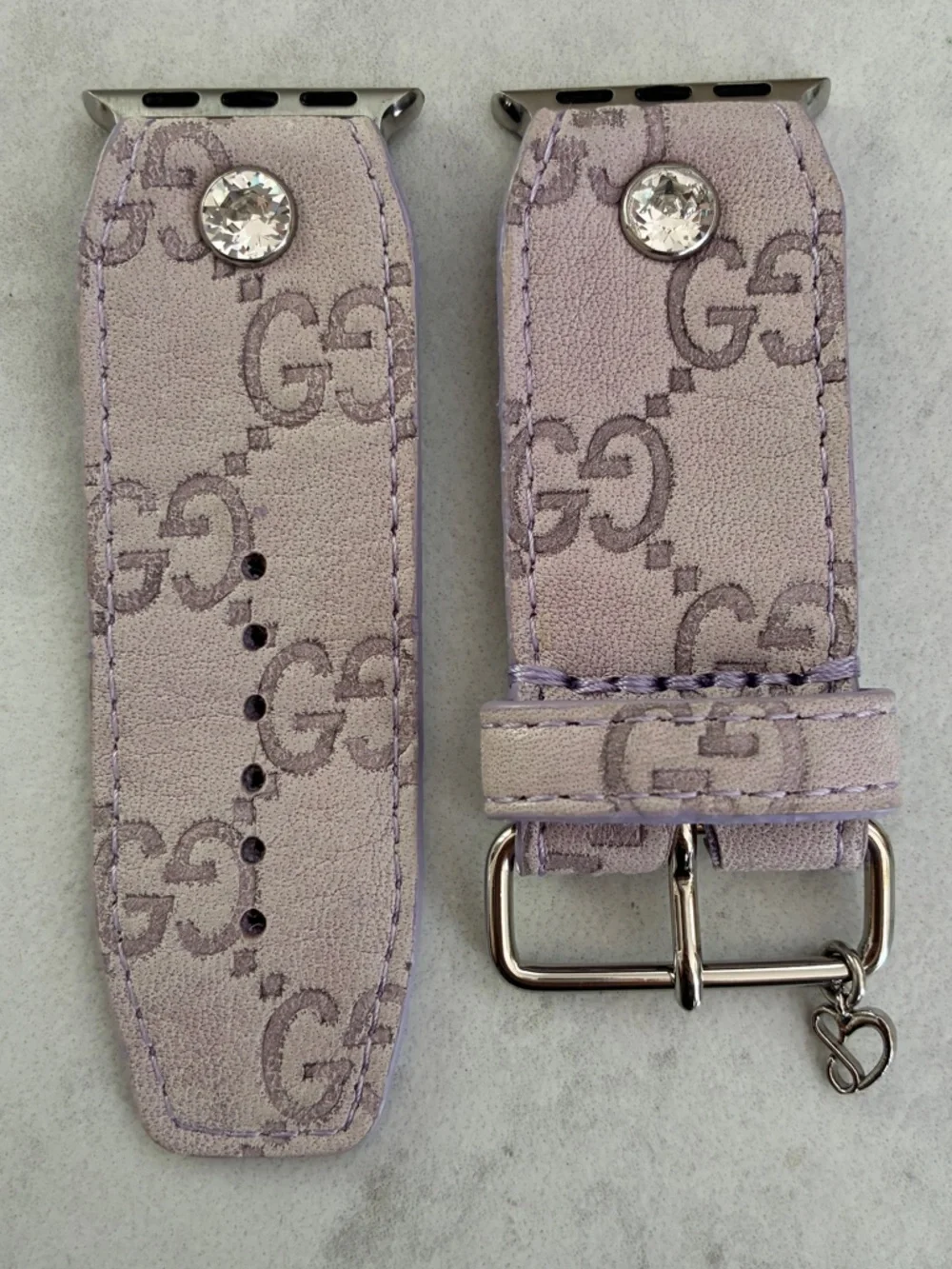 DITMCO. Authentic Upcycled GG Lavender Apple Watch Band - Size Alpha, 38-41mm - Picture 2 of 5